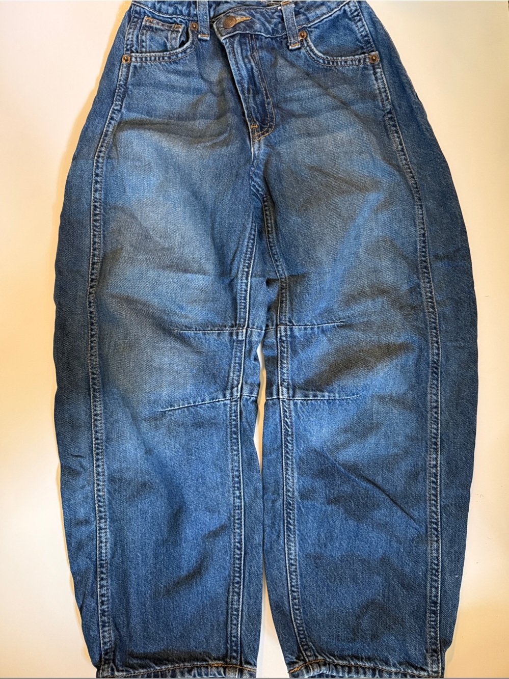 Gap sz 10 kids slim Barrel Jeans in Blue zip fly great condition